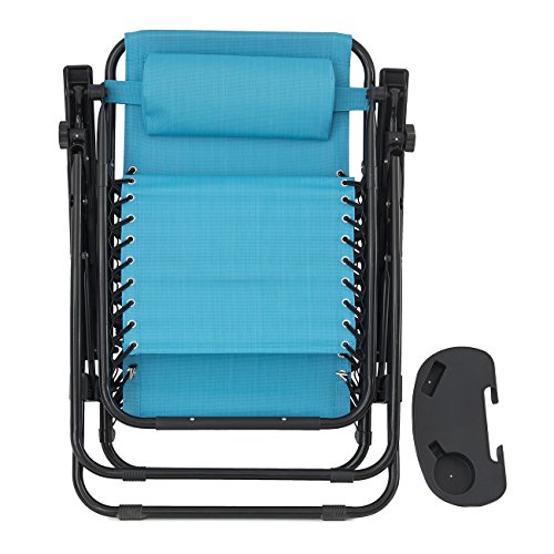 Arksen Sky Blue Zero Gravity Patio Chairs 2 Pack