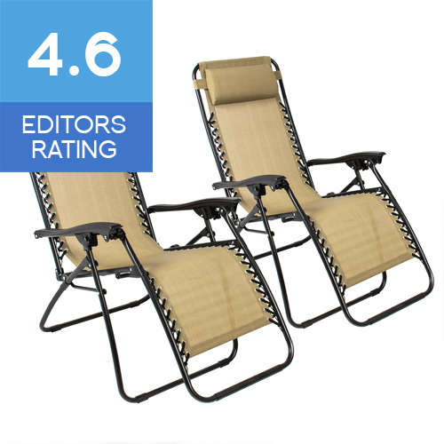 Best Choice Products set of 2 zero gravity loungers in tan