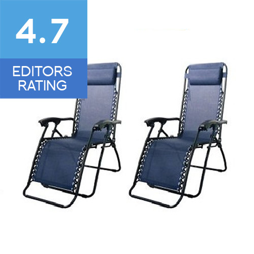 Carvan Canopy set of 2 navy blue zero gravity recliner chairs