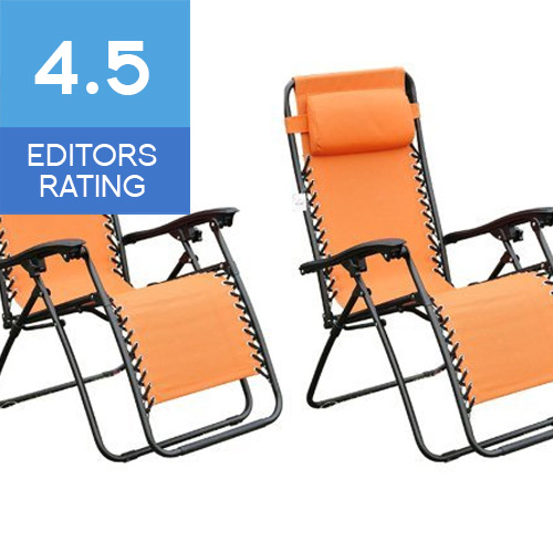 Outsunny 2 pack of zero gravity chairs orange