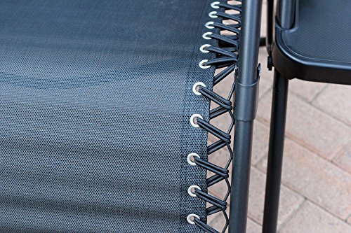 Jeco Black Oversized Zero Gravity Chair with Sunshade