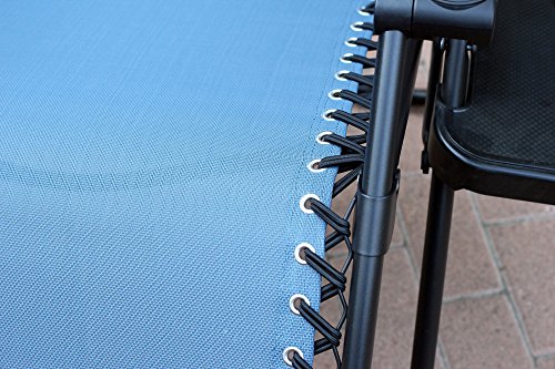 Jeco Navy Blue Oversized Zero Gravity Chair with Sunshade
