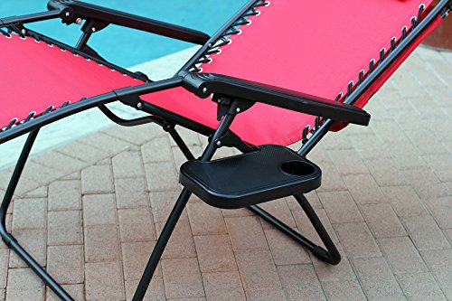 Jeco Red Oversized Zero Gravity Chair with Sunshade
