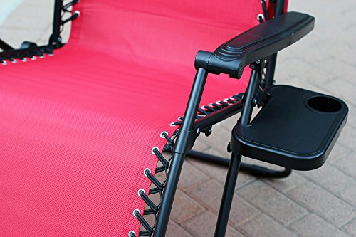 Jeco Red Oversized Zero Gravity Chair with Sunshade