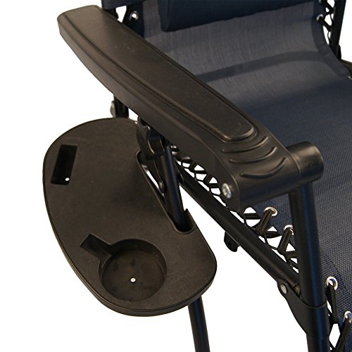 Sundale Outdoor Folding Zero Gravity Chair with Canopy - Navy Blue